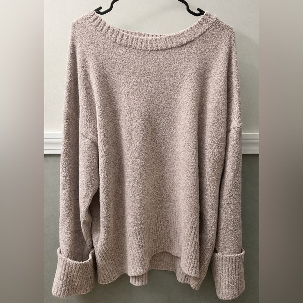 Oversized Knit Sweater Neutral Taupe Beige Size L